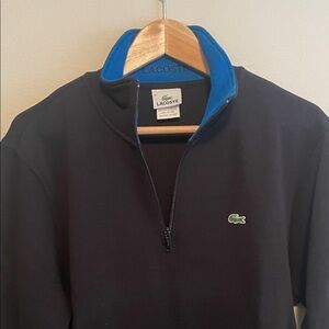Lacoste Black and Blue Zip Up Sweater Size 6 XL